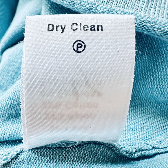 J. Jill‎ Mock sz M Wrap Knit Silk Blend Crochet Trim Sweater Turquoise - Picture 5 of 5